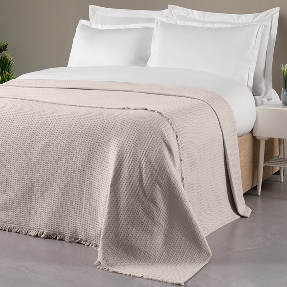 Suvi NYC Waffle Throw Blanket, Organic Turkish Cotton, Lightweight Super Soft - Picture 6 of 12